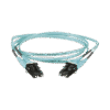 Jumper de Fibra Optica Multimodo 50/125 OM3, LC-LC Duplex, OFNR (Riser), Color Aqua, 1 Metro