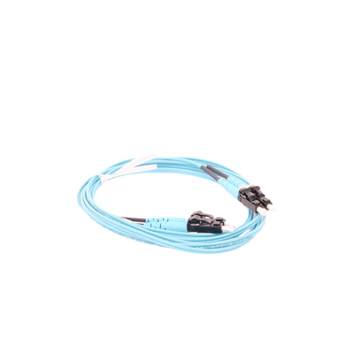 Jumper de Fibra Optica Multimodo 50/125 OM3, LC-LC Duplex, OFNR (Riser), Color Aqua, 2 Metros