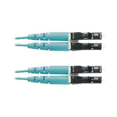 Jumper de Fibra Optica Multimodo 50/125 OM3, LC-LC Duplex, OFNR (Riser), Color Aqua, 3 Metros