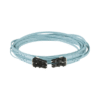 Jumper de Fibra Optica Multimodo 50/125 OM3, LC-LC Duplex, OFNR (Riser), Color Aqua, 4 Metros