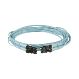 Jumper de Fibra Optica Multimodo 50/125 OM3, LC-LC Duplex, OFNR (Riser), Color Aqua, 4 Metros