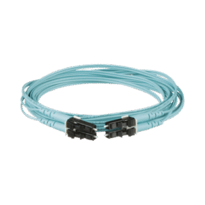 Jumper de Fibra Optica Multimodo 50/125 OM3, LC-LC Duplex, OFNR (Riser), Color Aqua, 9 Metros