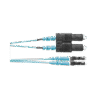 Jumper de Fibra Optica Multimodo 50/125 OM3, LC-SC Duplex, OFNR (Riser), Color Aqua, 2 Metros