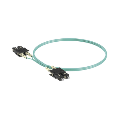 Jumper de Fibra Óptica Multimodo 50/125 OM4, SC-SC Duplex, OFNR (Riser), Color Aqua, 3 Metros