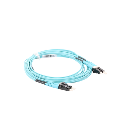 Jumper de Fibra Optica Multimodo 50/125 OM4, LC-LC Duplex, OFNR (Riser), Color Aqua, 3 Metros Jumper de Fibra Optica Multimodo 50/125 OM4, LC-LC Duplex, OFNR (Riser), Color Aqua, 3 Metros