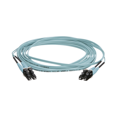 Jumper de Fibra Optica Multimodo 50/125 OM4, LC-LC Duplex, OFNR (Riser), Color Aqua, 9 Metros Jumper de Fibra Optica Multimodo 50/125 OM4, LC-LC Duplex, OFNR (Riser), Color Aqua, 9 Metros