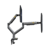 Montaje de Escritorio articulado para 2 monitores de 22"-32" / Soporta hasta 15 kg x brazo / Vesa 75 x 75 / 100 x 100 / Acero / Giro: 360°