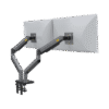 Montaje de Escritorio articulado para 2 monitores de 22"-32" / Soporta hasta 15 kg x brazo / Vesa 75 x 75 / 100 x 100 / Acero / Giro: 360°