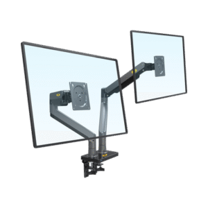 Montaje de Escritorio articulado para 2 monitores de 22"-32" / Soporta hasta 15 kg x brazo / Vesa 75 x 75 / 100 x 100 / Acero / Giro: 360°