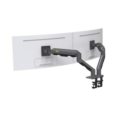 Montaje de Escritorio articulado para 2 monitores de 27-34" / Soporta hasta 16 kg por brazo/ Vesa 75 x 75 / 100 x 100 / Acero / Giro: 360°