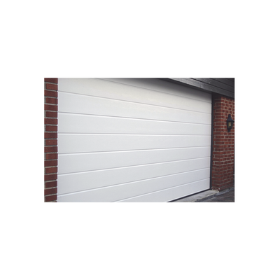 Puerta de Garage de Alta Calidad / Linea Central / Color Blanco 16X7 pies, AISLADA, Estilo Americana.