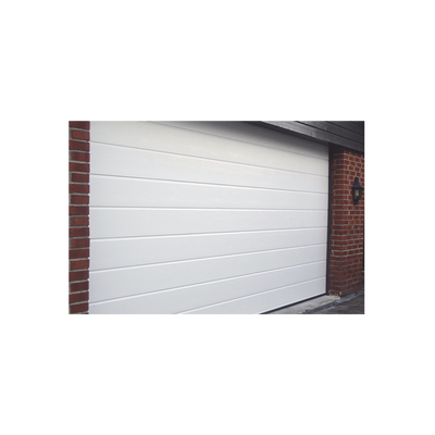 Puerta de Garage de Alta Calidad / Linea Central / Color Blanco 16X8 pies, AISLADA, Estilo Americana.