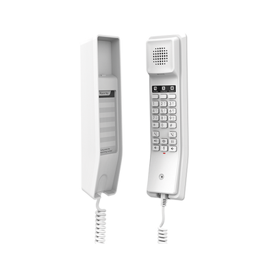 Teléfono IP para Hoteles / Altavoz HD / 2 Cuentas y Líneas SIP / 10 Teclas de Marcación Rápida / 3 Teclas Programables / Códec OPUS / Gestión GDMS / Instalación en Escritorio y Pared / PoE 100 Mbps