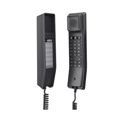 Teléfono IP para Hoteles / Altavoz HD / 2 Cuentas y Líneas SIP / 10 Teclas de Marcación Rápida / 3 Teclas Programables / Códec OPUS / Gestión GDMS / Instalación en Escritorio y Pared / PoE 100 Mbps
