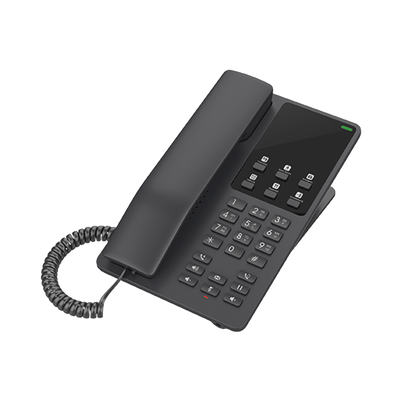 Teléfono IP Hotelero Wi-Fi, 2 líneas SIP con 2 cuentas, codec Opus, IPV4/IPV6, color negro, con gestión en la nube GDMS