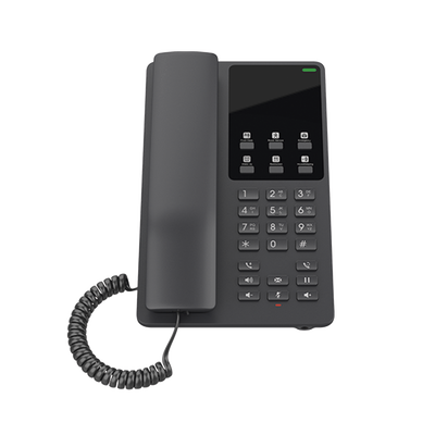 Teléfono IP Hotelero Wi-Fi, 2 líneas SIP con 2 cuentas, codec Opus, IPV4/IPV6, color negro, con gestión en la nube GDMS