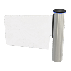 Torniquete Tipo Ala o Bandera Fabricado en Acero Inoxidable 304 con Hoja de Cristal Templado / Acceso Bidireccional con Corona LED Torniquete Tipo Ala o Bandera Fabricado en Acero Inoxidable 304 con Hoja de Cristal Templado / Acceso Bidireccional con Corona LED