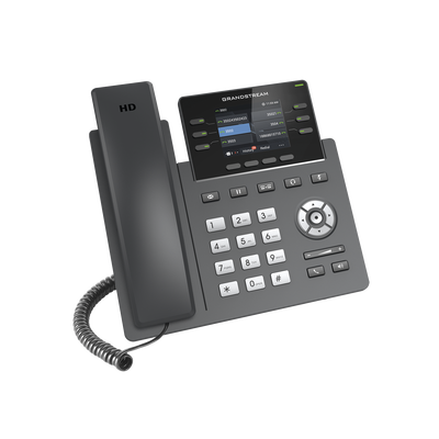 Teléfono IP Grado Operador, 3 líneas SIP con 6 cuentas, puertos Gigabit,PoE, pantalla a color 2.4", codec Opus, IPV4/IPV6 con gestión en la nube GDMS