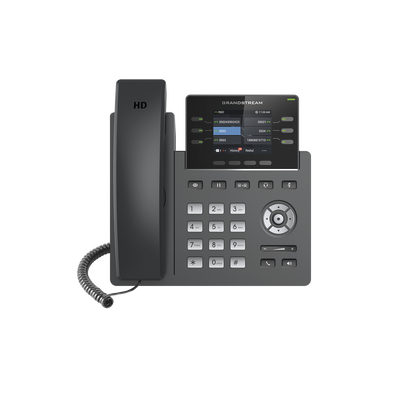 Teléfono IP Grado Operador, 3 líneas SIP con 6 cuentas, puertos Gigabit,PoE, pantalla a color 2.4", codec Opus, IPV4/IPV6 con gestión en la nube GDMS