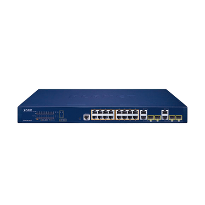 Switch Administrable PoE Capa 2 de 16 Puertos 10/100/1000 Mbps 802.3af/at, 4 Puertos SFP Gigabit, Hasta 240 W
