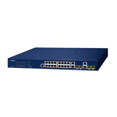 Switch Administrable PoE Capa 2 de 16 Puertos 10/100/1000 Mbps 802.3af/at, 4 Puertos SFP Gigabit, Hasta 240 W