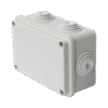 Caja de derivación de PVC Auto-extinguible con 6 entradas, tapa atornillada, 120 x 80 x 50 mm (4.74 x 3.15 x 1.97 in), Para Exterior (IP55)