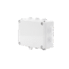 Caja de derivación de PVC Auto-extinguible con 10 entradas, tapa atornillada, 190 x 140 x 70 MM, Para Exterior (IP55) Caja de derivación de PVC Auto-extinguible con 10 entradas, tapa atornillada, 190 x 140 x 70 MM, Para Exterior (IP55)