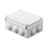 Caja de derivación de PVC Auto-extinguible con 12 entradas, tapa atornillada, 380x300x120 MM, Para Exterior (IP55)