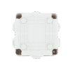 Caja de derivación de PVC Auto-extinguible con 6 entradas, tapa y tornillo de media vuelta de 1/4", 100x100x50 MM (Medidas internas, mayor área permisible para el cable, Para exterior (IP55)
