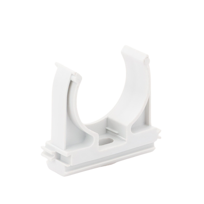 Soporte de presión (Abrazadera), PVC Auto-extinguible, abierto para tubería de 32 mm