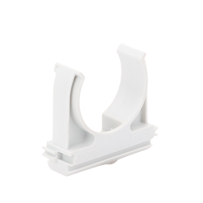 Soporte de presión (Abrazadera), PVC Auto-extinguible, abierto para tubería de 32 mm