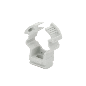 Soporte de collar (Abrazadera), PVC Auto-extinguible, cerrado para tubería de 16 mm Soporte de collar (Abrazadera), PVC Auto-extinguible, cerrado para tubería de 16 mm