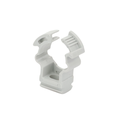 Soporte de collar (Abrazadera), PVC Auto-extinguible, cerrado para tubería de 16 mm Soporte de collar (Abrazadera), PVC Auto-extinguible, cerrado para tubería de 16 mm