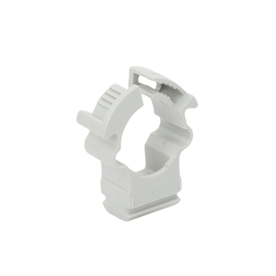 Soporte de collar (Abrazadera), PVC Auto-extinguible, cerrado para tubería de 16 mm Soporte de collar (Abrazadera), PVC Auto-extinguible, cerrado para tubería de 16 mm