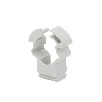 Soporte de collar (Abrazadera), PVC Auto-extinguible, cerrado para tubería de 16 mm Soporte de collar (Abrazadera), PVC Auto-extinguible, cerrado para tubería de 16 mm