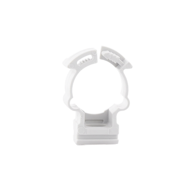 Soporte de collar (Abrazadera), PVC Auto-extinguible, cerrado para tubería de 20 mm