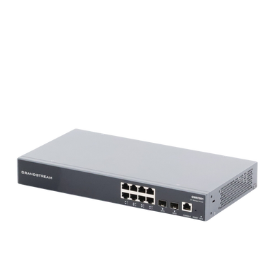 Switch Gigabit Administrable / 8 puertos 10/100/1000 Mbps + 2 Puertos SFP Uplink / Compatible con GWN Cloud.