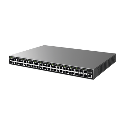 Switch Gigabit Administrable / 48 puertos 10/100/1000 Mbps + 6 Puertos SFP+ / Compatible con GWN Cloud.