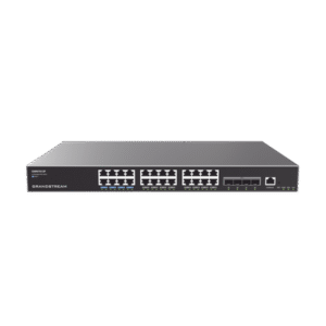 Switch Capa 3 PoE+ Administrable / 24 puertos 10/100/1000 Mbps + 4 Puertos SFP+ de 10 Gigabits / Hasta 360W / Compatible con GWN Cloud. Switch Capa 3 PoE+ Administrable / 24 puertos 10/100/1000 Mbps + 4 Puertos SFP+ de 10 Gigabits / Hasta 360W / Compatible con GWN Cloud.