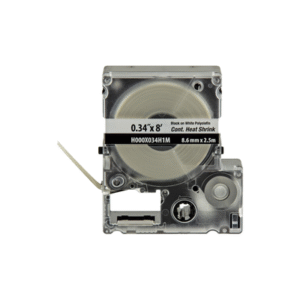 Casete de Etiquetas de Poliolefina de Cinta Continua, Tubo Termocontráctil, 8.6 (0.34 in) mm de Ancho y 2.4 m de largo, Para Cables de 1.5 a 4.8 mm (18-12 AWG) de Diámetro, Color Blanco Casete de Etiquetas de Poliolefina de Cinta Continua, Tubo Termocontráctil, 8.6 (0.34 in) mm de Ancho y 2.4 m de largo, Para Cables de 1.5 a 4.8 mm (18-12 AWG) de Diámetro, Color Blanco