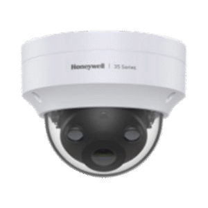 Domo IP 5 Megapíxeles / Lente 2.8 mm / 40 mts IR / Ultra Baja Iluminación / NDAA / ONVIF / IP67 / IK10 / IA (Filtro de Humanos y Vehiculos) / Conteo de Personas / Merodeo / H.265 / PoE / Alarmas I/O / Serie 35 / Honeywell Security