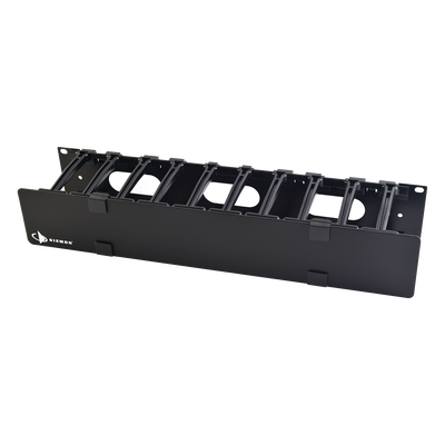 Organizador de Cable Horizontal RouteIT, Sencillo, Para Rack de 19in, 4in de profundidad, 2UR Organizador de Cable Horizontal RouteIT, Sencillo, Para Rack de 19in, 4in de profundidad, 2UR