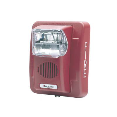 Sirena Estrobo, 12/24 Vcd, Multi Candela, Montaje En Pared, Color Rojo, Serie HE (0500-06020)