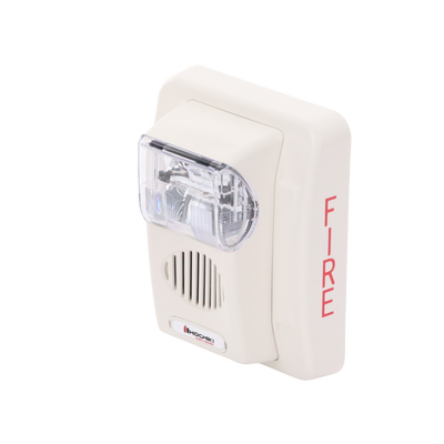 Sirena Estrobo, 12/24 Vcd, Multi Candela, Montaje En Pared, Color Blanco, Serie HE (0500-06030)