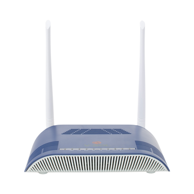 ONU Dual GPON/EPON con Wi-Fi en 2.4 GHz + 1 puerto SC/APC + 1 puerto LAN Gigabit + 1 puerto LAN Fast Ethernet + 1 puerto FXS + 1 puerto CATV, hasta 300 Mbps vía inalámbrico