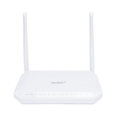 ONU GPON WiFi 2.4/5 GHz MIMO 2x2, 4 puertos Gigabit + 1 POTS + USB, conector SC/UPC