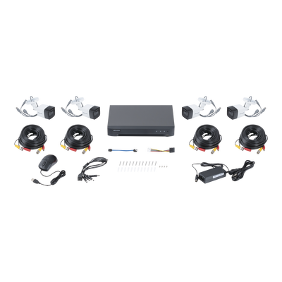 (MICRÓFONO INTEGRADO) KIT TURBOHD 5 Megapixel / DVR 4 Canales / 4 Cámaras Bala con Micrófono Integrado (exterior 2.8 mm) / Fuente de Poder / Accesorios de Instalación (MICRÓFONO INTEGRADO) KIT TURBOHD 5 Megapixel / DVR 4 Canales / 4 Cámaras Bala con Micrófono Integrado (exterior 2.8 mm) / Fuente de Poder / Accesorios de Instalación