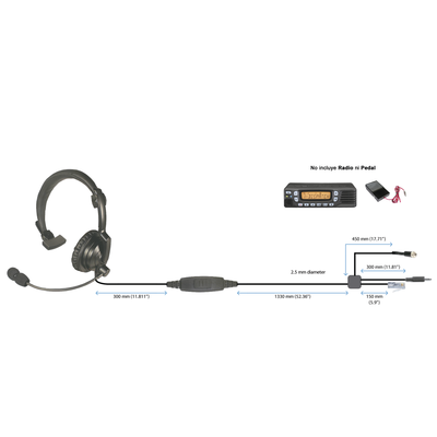 Diadema ligera acolchonada para radios móviles Motorola APX4500, XLT1500 Diadema ligera acolchonada para radios móviles Motorola APX4500, XLT1500