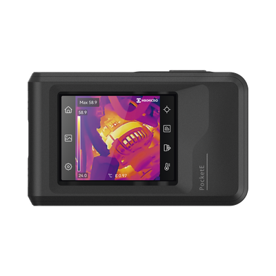 POCKET-E - Cámara Termográfica Portátil Lente Térmico 1.35 mm (96 x 96) pixeles / Lente Optico (640 × 480) / WiFi / IP54 / Memoria interna 4 Gb / Hasta 4 Horas de Funcionamiento Continuo POCKET-E - Cámara Termográfica Portátil Lente Térmico 1.35 mm (96 x 96) pixeles / Lente Optico (640 × 480) / WiFi / IP54 / Memoria interna 4 Gb / Hasta 4 Horas de Funcionamiento Continuo