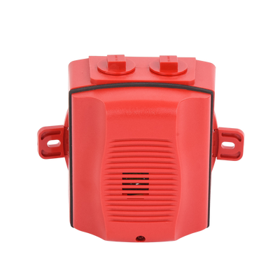 Sirena para Exterior, Montaje en Techo o Pared, 12 a 24 Vcc, Color Rojo